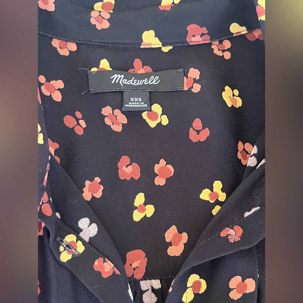 Madewell Central Drapey Shirt in Feline Floral size XXS - Picture 12 of 12